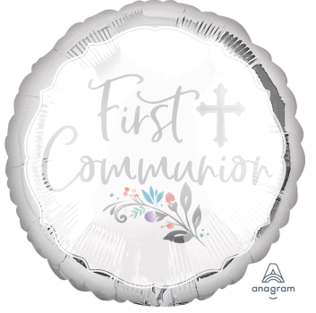 Folienballon - First Communion, silber - ø 43cm